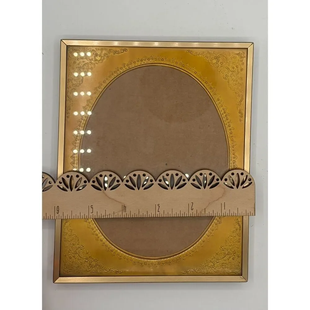 Lot of Three Vintage Brass with Gold, Oval PAPER Mat 5X7 Wall or Tabletop